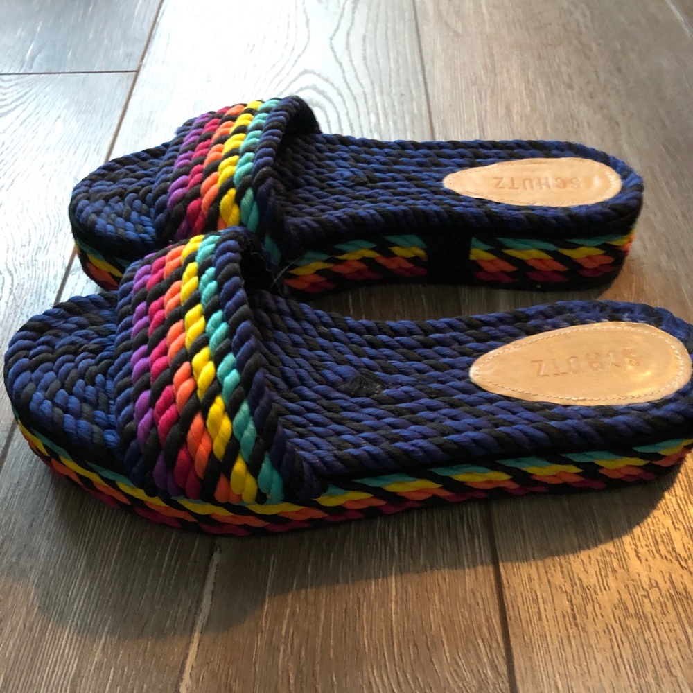 Multicolored wedge Schutz shoes size 9